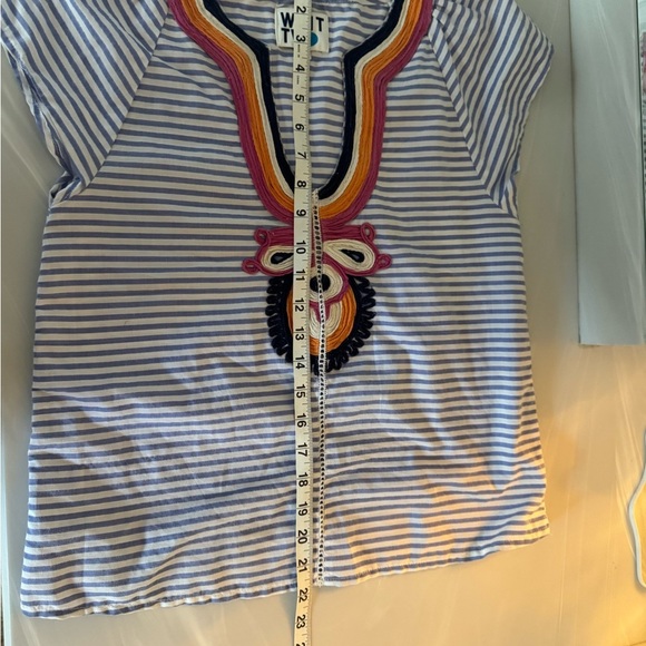 Anthropologie Whit Colorful Embroidered Blouse US XS - Picture 11 of 13